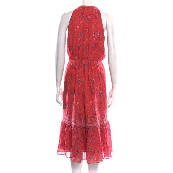 JOIE . Chara Dress NWOT size XS 100% SILK sleeveless  midi red paisley - Picture 4 of 7